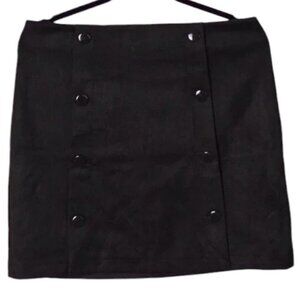 Women's LOFT Olive Green Button Front Faux Suede Mini Skirt - Size 8